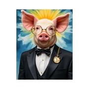 Paint by Numbers Kit for Adults, Pig In Suit With Glasses Watch Paint by Numbers, Easy Paint by Numbers Kit for Adults Beginner, DIY Adult Paint by Number Kits on Canvas, Home Decor