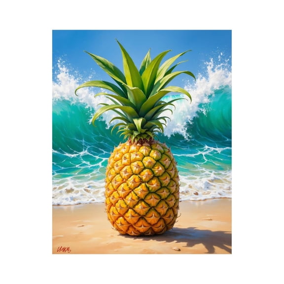 Paint by Numbers Kit for Adults, Pineapple Beach Waves Artwork Paint by Numbers, Easy Paint by Numbers Kit for Adults Beginner, DIY Adult Paint by Number Kits on Canvas, Home Decor