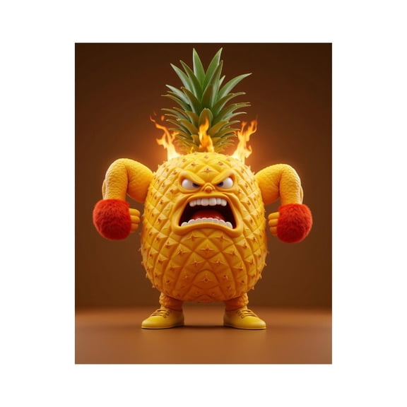 Paint by Numbers Kit for Adults, Pineapple Monster Fiery Expression Paint by Numbers, Easy Paint by Numbers Kit for Adults Beginner, DIY Adult Paint by Number Kits on Canvas, 12x16in Home Decor