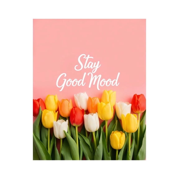 Paint by Numbers Kit for Adults, Pink Background Tulips Positive Message Paint by Numbers, Easy Paint by Numbers Kit for Adults Beginner, DIY Adult Paint by Number Kits on Canvas, 12x16in Home Decor