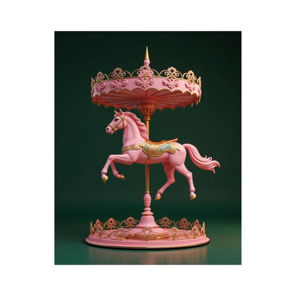 Paint by Numbers Kit for Adults, Pink Carousel Horse Fantasy Scene Paint by Numbers, Easy Paint by Numbers Kit for Adults Beginner, DIY Adult Paint by Number Kits on Canvas, 12x16in Home Decor