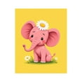 thumbnail image 1 of Paint by Numbers Kit for Adults, Pink Elephant Daisy Yellow Background Paint by Numbers, Easy Paint by Numbers Kit for Adults Beginner, DIY Adult Paint by Number Kits on Canvas, 12x16in Home Decor, 1 of 7