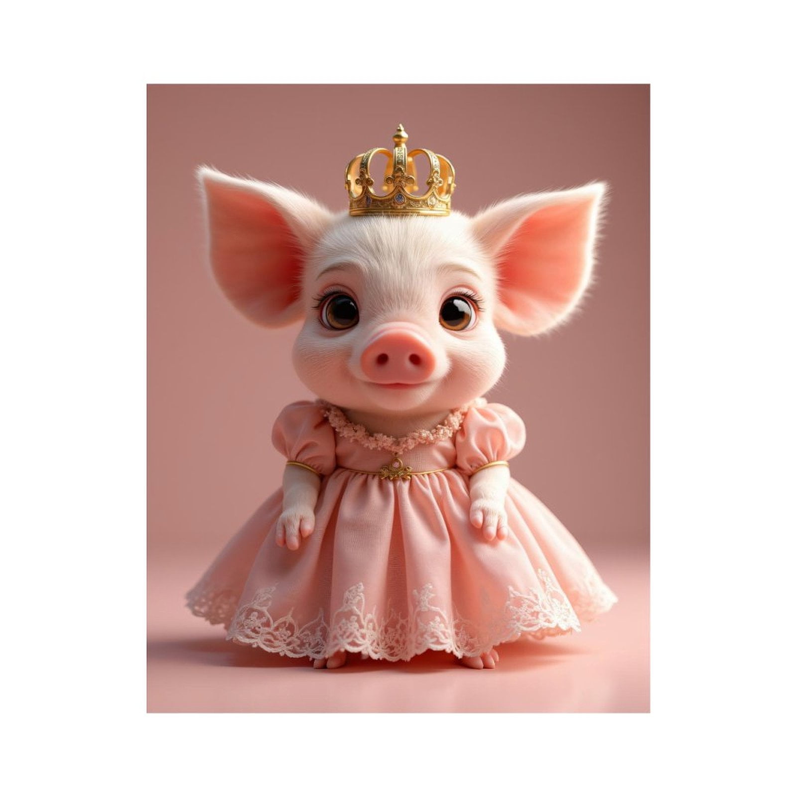 Princess Piglet Paint by Numbers Kit for Adults, Pink Princess Piglet Dress Crown Paint ...