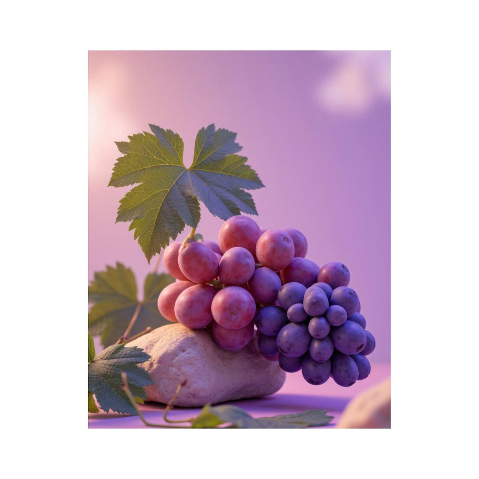 Paint by Numbers Kit for Adults, Pink Purple Grapes Leaf Rock Paint by Numbers, Easy Paint by Numbers Kit for Adults Beginner, DIY Adult Paint by Number Kits on Canvas, Home Decor