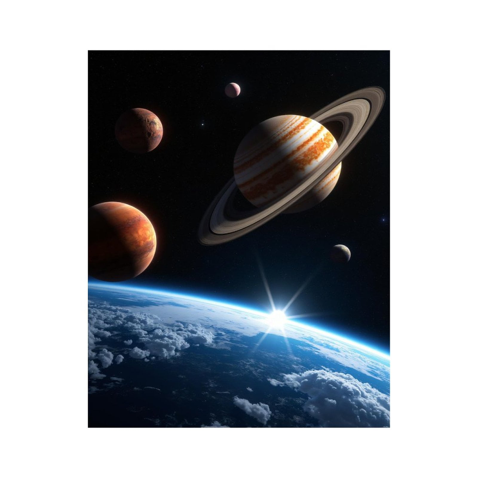 Paint by Numbers Kit for Adults, Planets Ringed Celestial Sunrise Paint ...