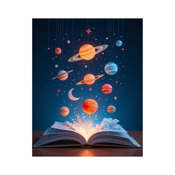 Paint by Numbers Kit for Adults, Planets Sky Paint by Numbers, Easy Paint by Numbers Kit for Adults Beginner, DIY Adult Paint by Number Kits on Canvas, 12x16in Home Decor