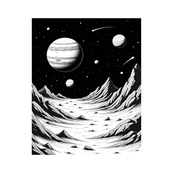 Paint by Numbers Kit for Adults, Planets Space Landscape Illustrative Paint by Numbers, Easy Paint by Numbers Kit for Adults Beginner, DIY Adult Paint by Number Kits on Canvas, 12x16in Home Decor