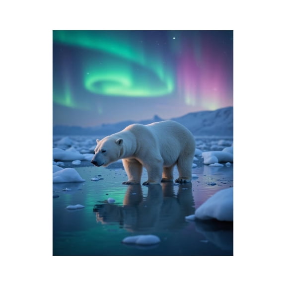 Paint by Numbers Kit for Adults, Polar Bear Aurora Reflection Ice Paint by Numbers, Easy Paint by Numbers Kit for Adults Beginner, DIY Adult Paint by Number Kits on Canvas, Home Decor