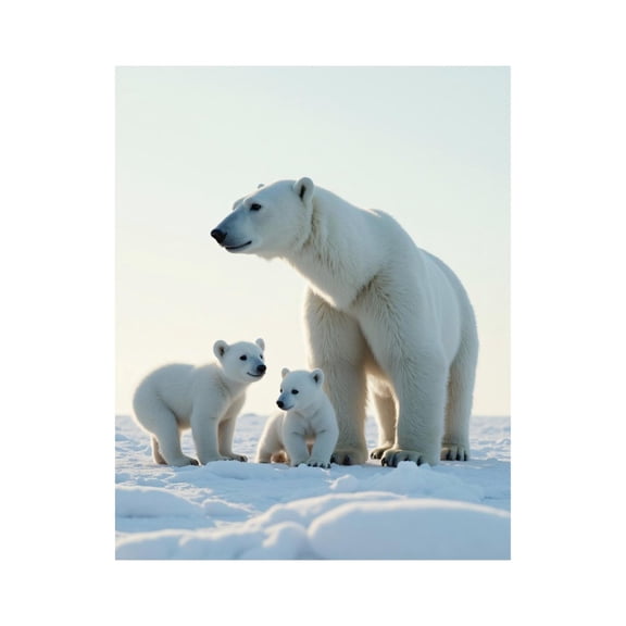 Paint by Numbers Kit for Adults, Polar Bears Snow Family Playful Scene Paint by Numbers, Easy Paint by Numbers Kit for Adults Beginner, DIY Adult Paint by Number Kits on Canvas, Home Decor