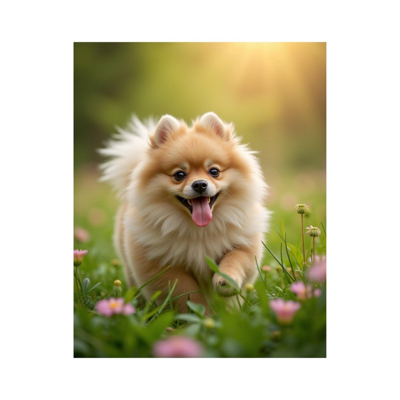 Paint by Numbers Kit for Adults, Pomeranian Puppy Meadow Sunshine Paint by Numbers, Easy Paint by Numbers Kit for Adults Beginner, DIY Adult Paint by Number Kits on Canvas, Home Decor