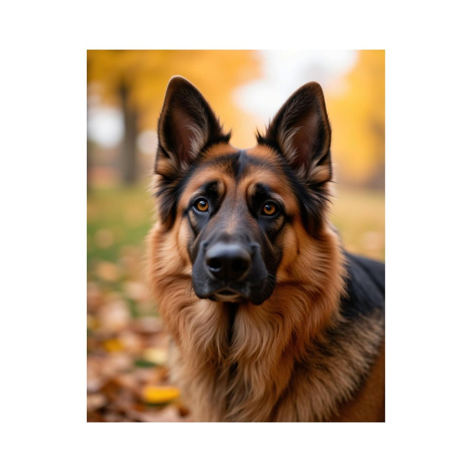 Paint by Numbers Kit for Adults, Portrait German Shepherd Autumn Leaves Paint by Numbers, Easy Paint by Numbers Kit for Adults Beginner, DIY Adult Paint by Number Kits on Canvas, 12x16in Home Decor