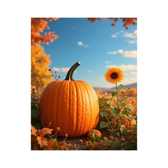 Paint by Numbers Kit for Adults, Pumpkin Sunflower Autumn Field Paint by Numbers, Easy Paint by Numbers Kit for Adults Beginner, DIY Adult Paint by Number Kits on Canvas, 12x16in Home Decor