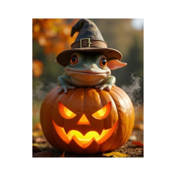 Paint by Numbers Kit for Adults, Pumpkin Witch Frog Halloween Paint by Numbers, Easy Paint by Numbers Kit for Adults Beginner, DIY Adult Paint by Number Kits on Canvas, Home Decor