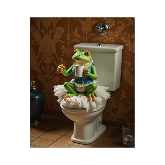 Paint by Numbers Kit for Adults, Quirky Frog Tea Time Tutu Paint by Numbers, Easy Paint by Numbers Kit for Adults Beginner, DIY Adult Paint by Number Kits on Canvas, Home Decor