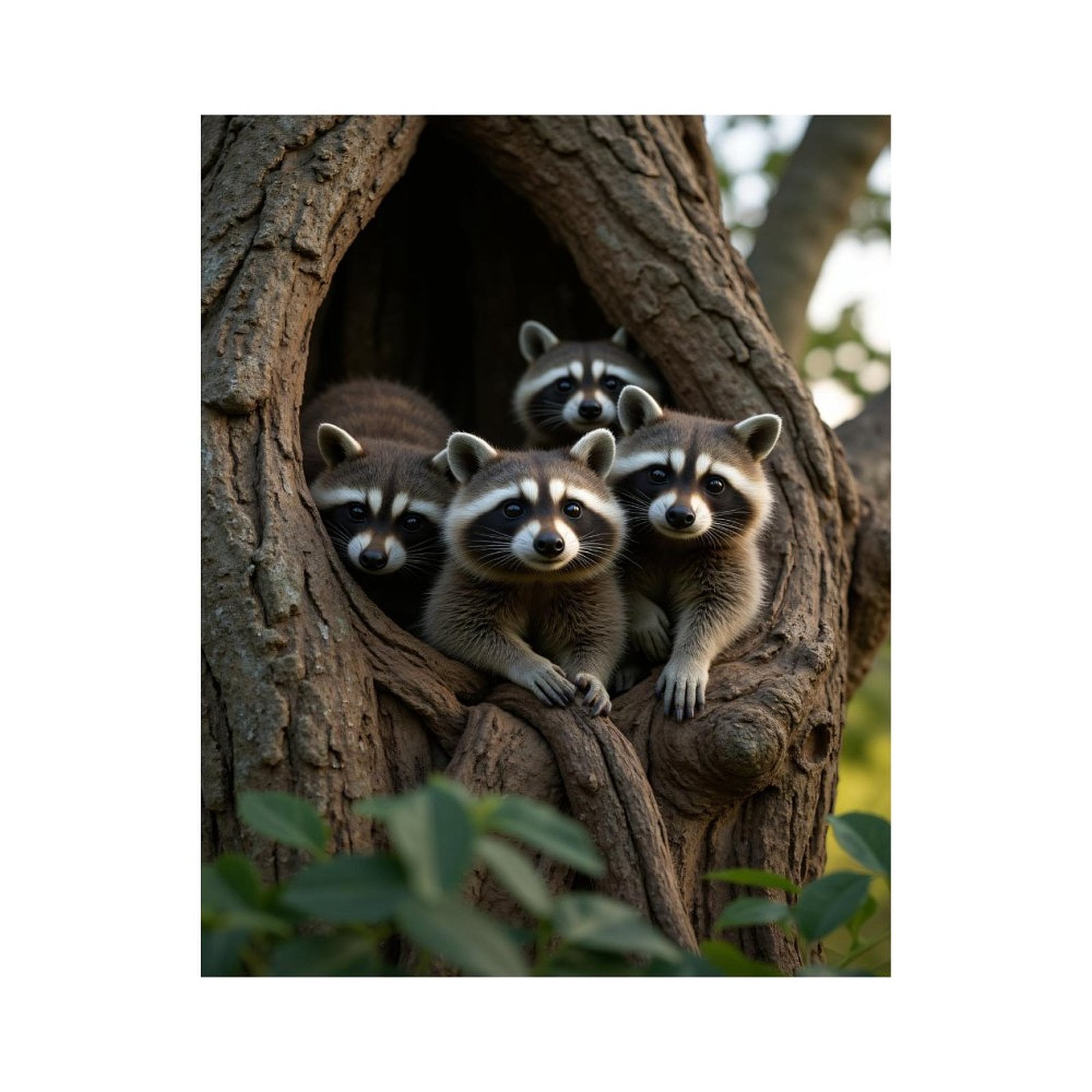 Paint by Numbers Kit for Adults, Raccoon Family Tree Hollow Scene Paint by Numbers, Easy Paint by Numbers Kit for Adults Beginner, DIY Adult Paint by Number Kits on Canvas, 12x16in Home Decor