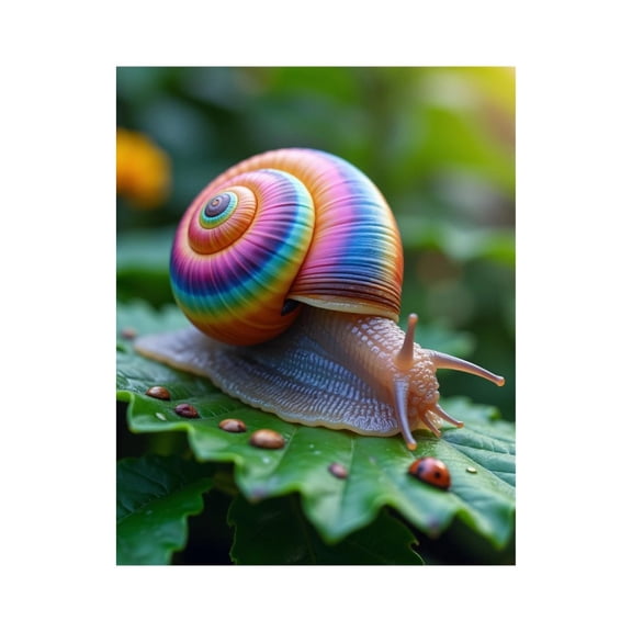 Paint by Numbers Kit for Adults, Rainbow Snail Leaf Garden Nature Paint by Numbers, Easy Paint by Numbers Kit for Adults Beginner, DIY Adult Paint by Number Kits on Canvas, Home Decor