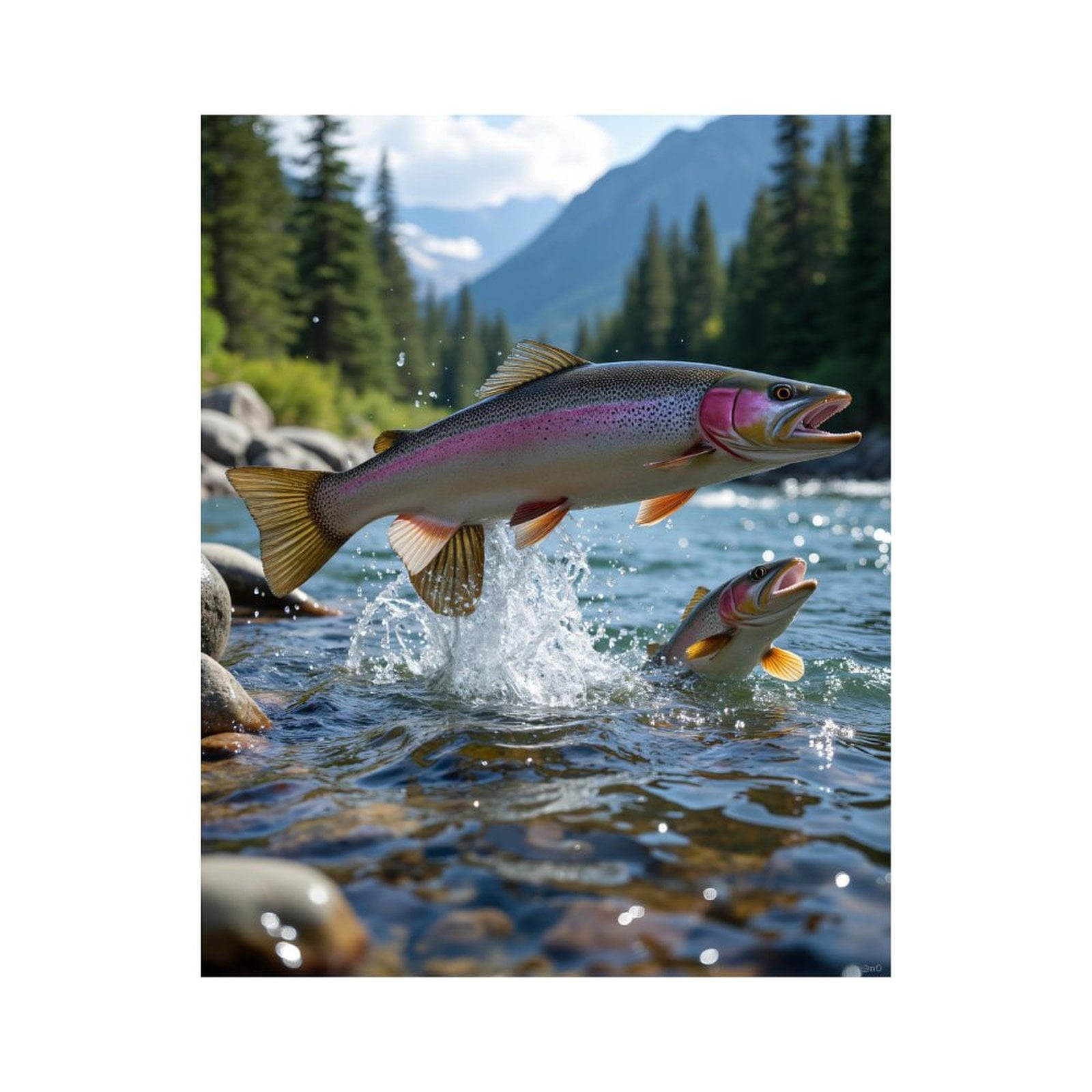 Paint by Numbers Kit for Adults, Rainbow Trout In Mountain Stream Paint by Numbers, Easy Paint by Numbers Kit for Adults Beginner, DIY Adult Paint by Number Kits on Canvas, 12x16in Home Decor