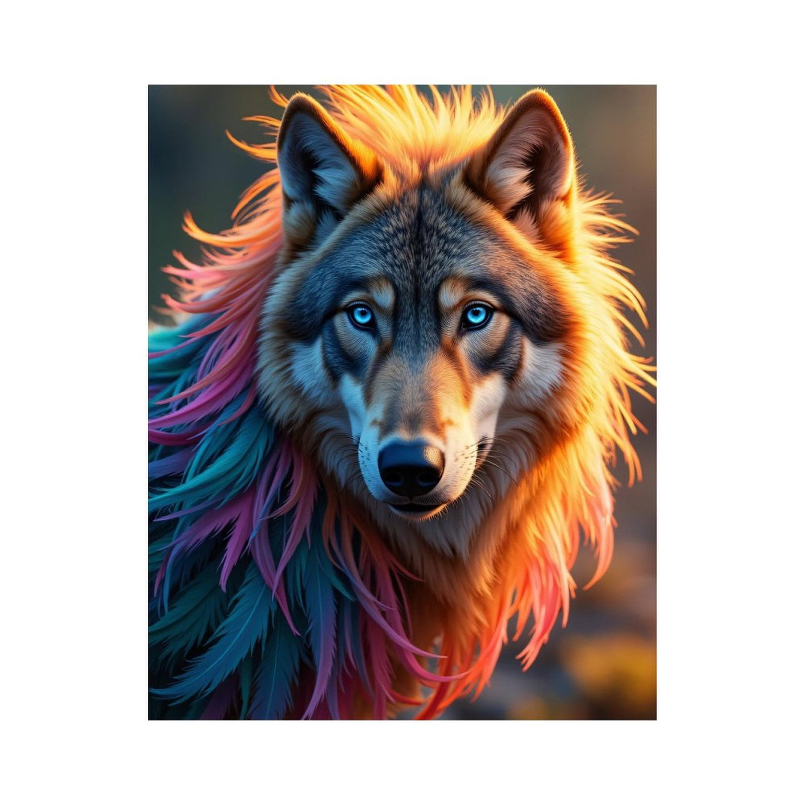 Paint by Numbers Kit for Adults, Rainbow Wolf Vibrant Mane Paint by Numbers, Easy Paint by Numbers Kit for Adults Beginner, DIY Adult Paint by Number Kits on Canvas, Home Decor