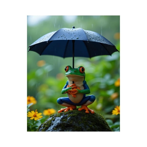 Paint by Numbers Kit for Adults, Rainy Day Frog With Umbrella Paint by Numbers, Easy Paint by Numbers Kit for Adults Beginner, DIY Adult Paint by Number Kits on Canvas, 12x16in Home Decor