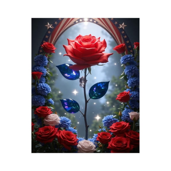 Paint by Numbers Kit for Adults, Red Blue Floral Arch Decorated Paint by Numbers, Easy Paint by Numbers Kit for Adults Beginner, DIY Adult Paint by Number Kits on Canvas, 12x16in Home Decor
