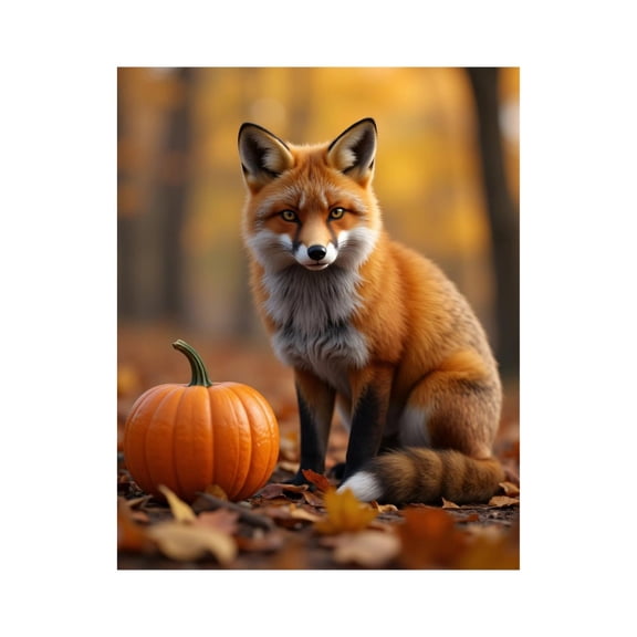Paint by Numbers Kit for Adults, Red Fox Autumn Pumpkin Paint by Numbers, Easy Paint by Numbers Kit for Adults Beginner, DIY Adult Paint by Number Kits on Canvas, Home Decor