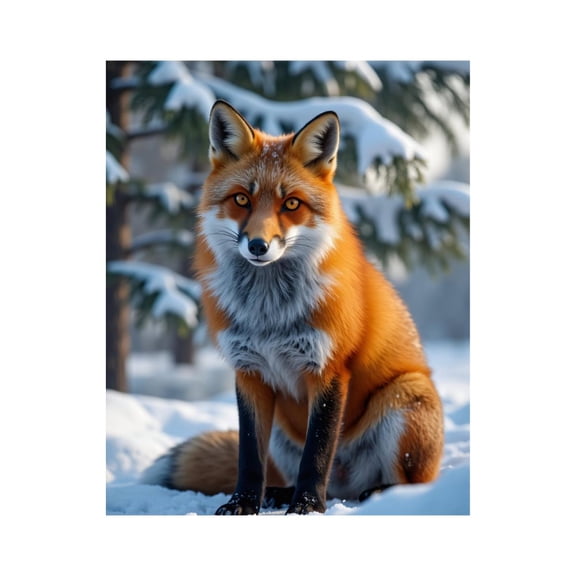 Paint by Numbers Kit for Adults, Red Fox Winter Scene Snow Paint by Numbers, Easy Paint by Numbers Kit for Adults Beginner, DIY Adult Paint by Number Kits on Canvas, Home Decor