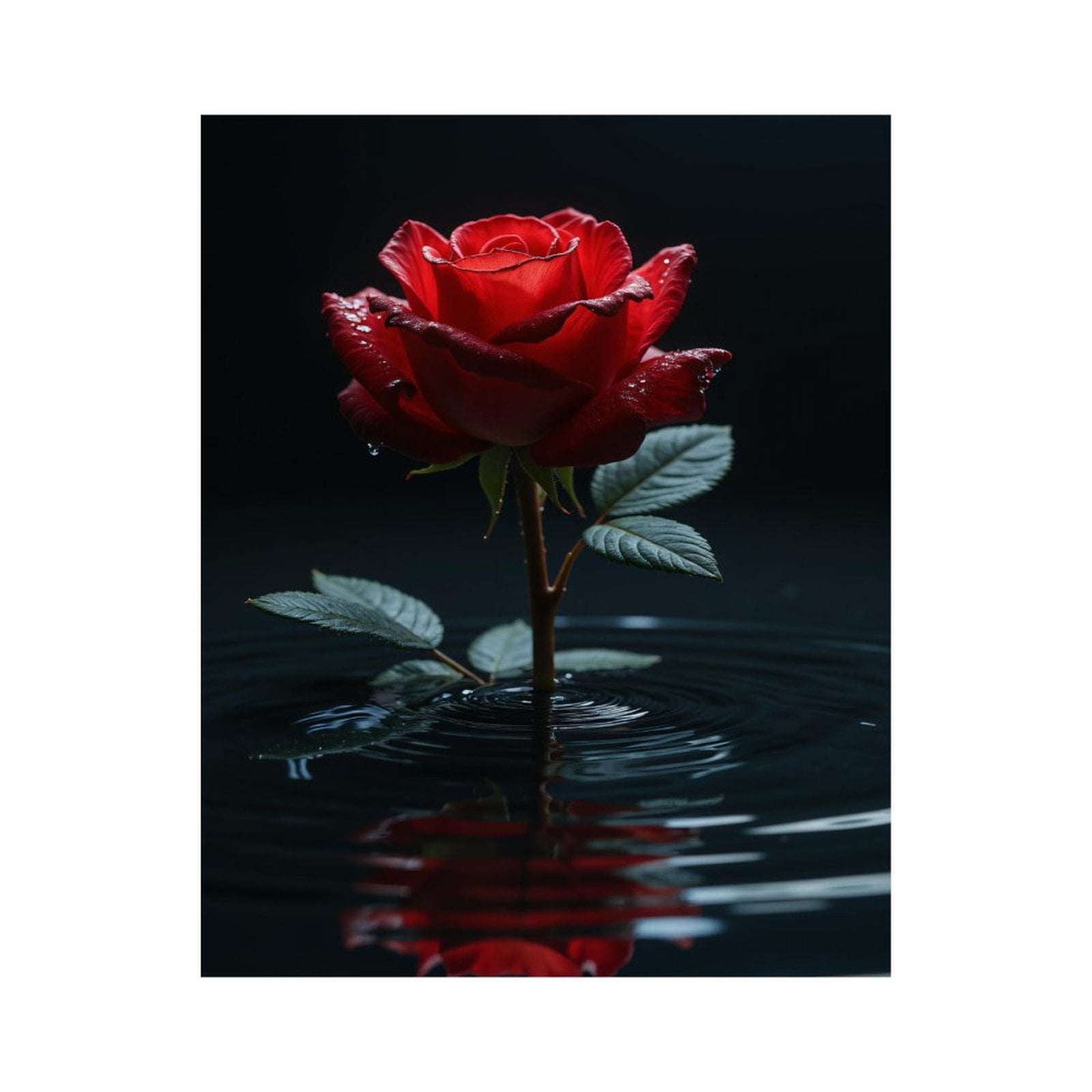 Paint by Numbers Kit for Adults, Red Rose Reflected In Water Paint by Numbers, Easy Paint by Numbers Kit for Adults Beginner, DIY Adult Paint by Number Kits on Canvas, Home Decor