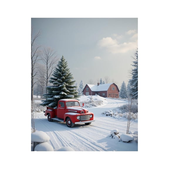 Paint by Numbers Kit for Adults, Red Truck Winter Scene Snowy Landscape Paint by Numbers, Easy Paint by Numbers Kit for Adults Beginner, DIY Adult Paint by Number Kits on Canvas, Home Decor