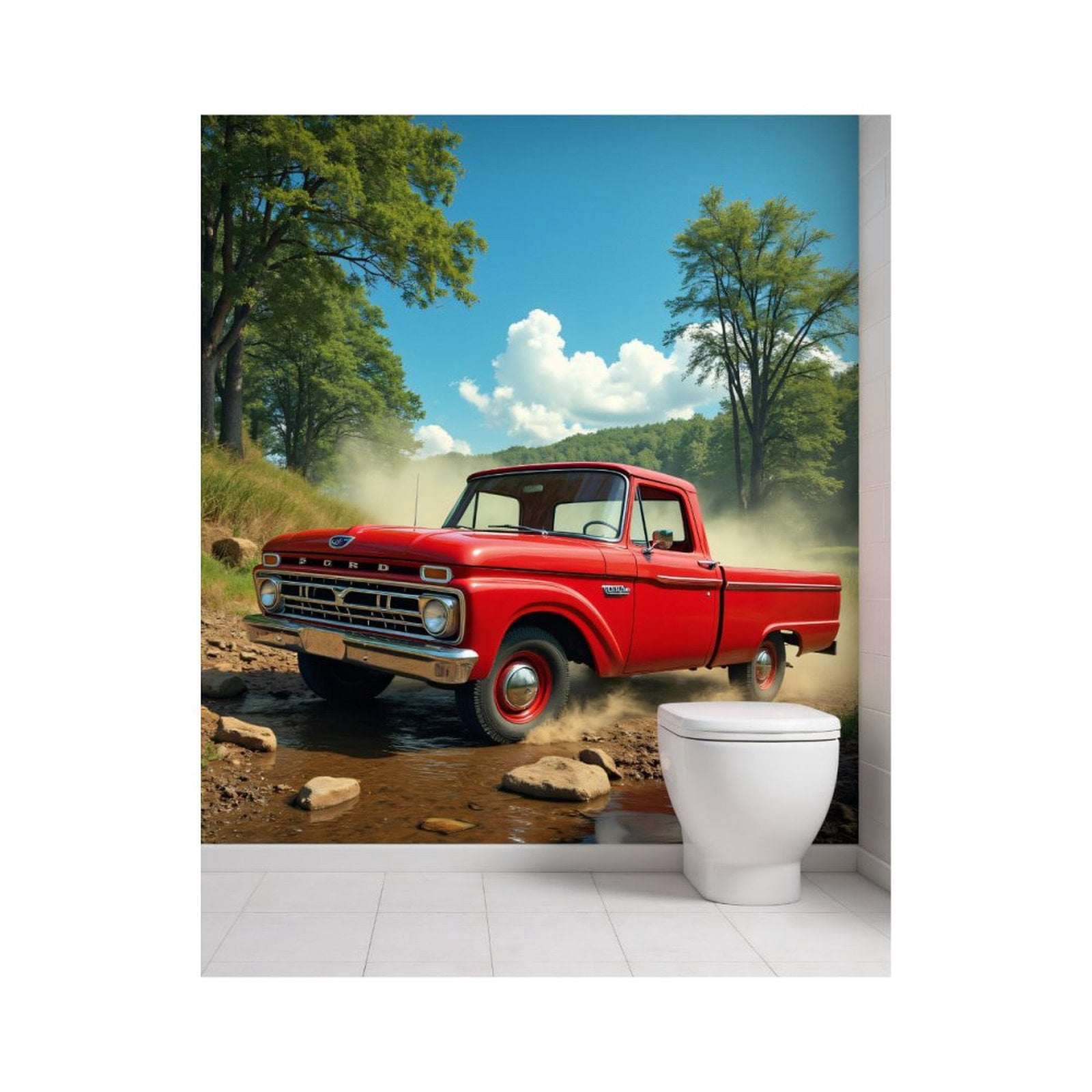 Paint by Numbers Kit for Adults, Red Vintage Truck Nature Backdrop Paint by Numbers, Easy Paint by Numbers Kit for Adults Beginner, DIY Adult Paint by Number Kits on Canvas, Home Decor