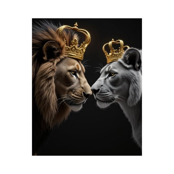 Paint by Numbers Kit for Adults, Regal Lions King And Queen Paint by Numbers, Easy Paint by Numbers Kit for Adults Beginner, DIY Adult Paint by Number Kits on Canvas, Home Decor