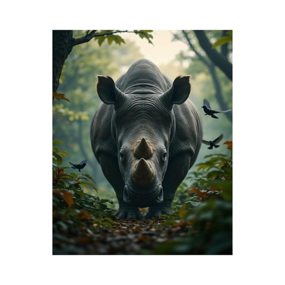 Paint by Numbers Kit for Adults, Rhino Forest Birds Nature Scene Paint by Numbers, Easy Paint by Numbers Kit for Adults Beginner, DIY Adult Paint by Number Kits on Canvas, Home Decor