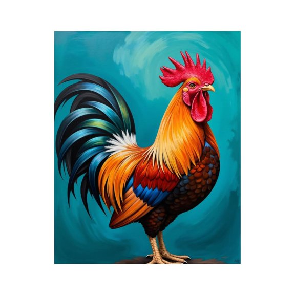 Paint by Numbers Kit for Adults, Rooster Vivid Feathers Painting Art Paint by Numbers, Easy Paint by Numbers Kit for Adults Beginner, DIY Adult Paint by Number Kits on Canvas, Home Decor