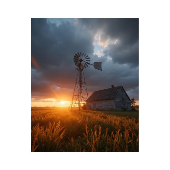 Paint by Numbers Kit for Adults, Rural Sunset Windmill Field Paint by Numbers, Easy Paint by Numbers Kit for Adults Beginner, DIY Adult Paint by Number Kits on Canvas, Home Decor