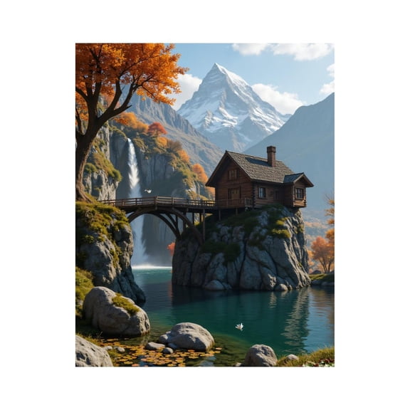 Paint by Numbers Kit for Adults, Rustic Cabin Mountain Vista Paint by Numbers, Easy Paint by Numbers Kit for Adults Beginner, DIY Adult Paint by Number Kits on Canvas, Home Decor