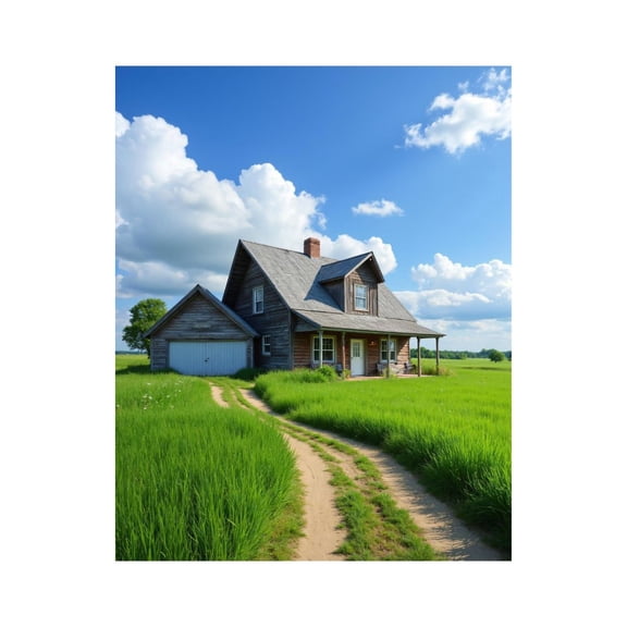 Paint by Numbers Kit for Adults, Rustic House Green Field Sky Paint by Numbers, Easy Paint by Numbers Kit for Adults Beginner, DIY Adult Paint by Number Kits on Canvas, Home Decor
