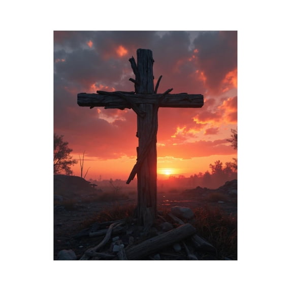 Paint by Numbers Kit for Adults, Rustic Wooden Sunset Cross Landscape Paint by Numbers, Easy Paint by Numbers Kit for Adults Beginner, DIY Adult Paint by Number Kits on Canvas, Home Decor