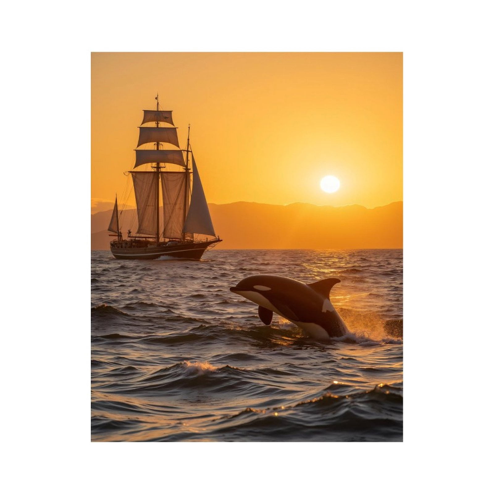 Paint by Numbers Kit for Adults, Sailing Ship Sunset Ocean Scene Paint by Numbers, Easy Paint by Numbers Kit for Adults Beginner, DIY Adult Paint by Number Kits on Canvas, Home Decor