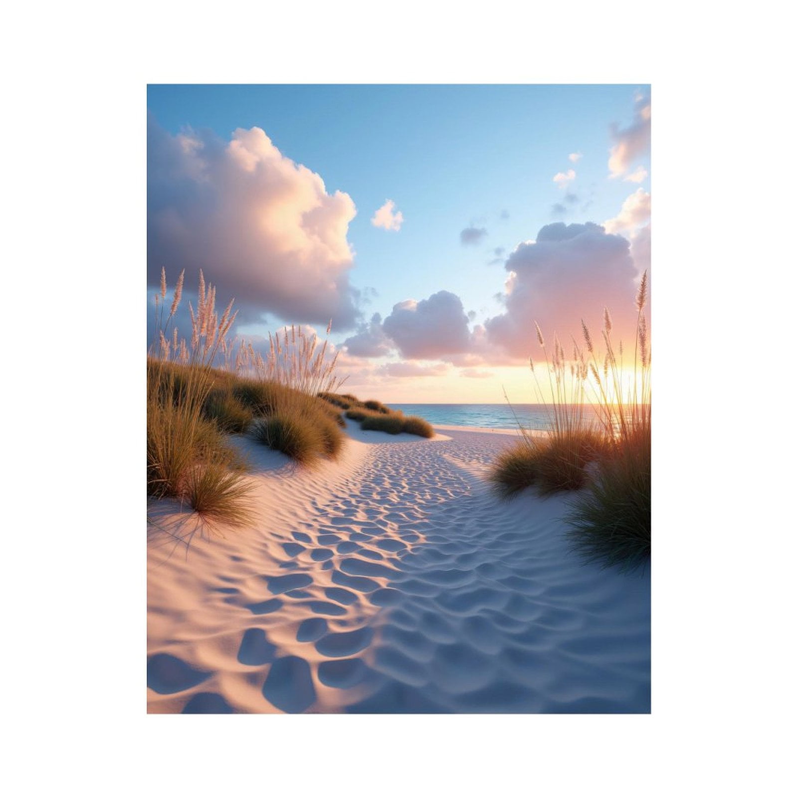 Paint by Numbers Kit for Adults, Sandy Beach Sunset Sky Dune Pathway ...