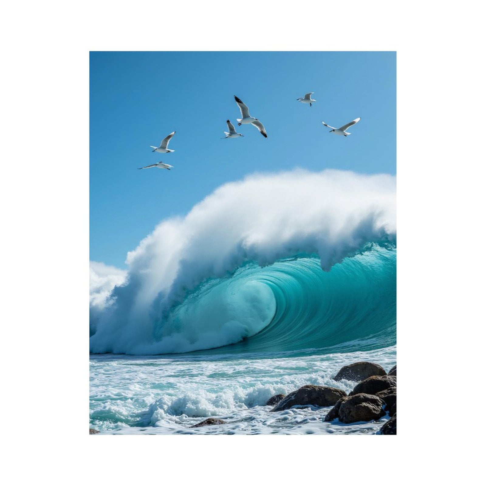 Paint by Numbers Kit for Adults, Seagulls Ocean Wave Rocks Sky Paint by Numbers, Easy Paint by Numbers Kit for Adults Beginner, DIY Adult Paint by Number Kits on Canvas, 12x16in Home Decor