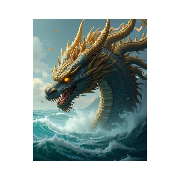 Paint by Numbers Kit for Adults, Seascape Majestic Water Serpent Paint by Numbers, Easy Paint by Numbers Kit for Adults Beginner, DIY Adult Paint by Number Kits on Canvas, Home Decor