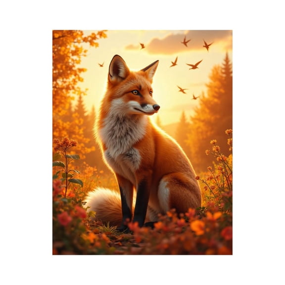 Paint by Numbers Kit for Adults, Serene Fox In Autumn Landscape Paint by Numbers, Easy Paint by Numbers Kit for Adults Beginner, DIY Adult Paint by Number Kits on Canvas, Home Decor
