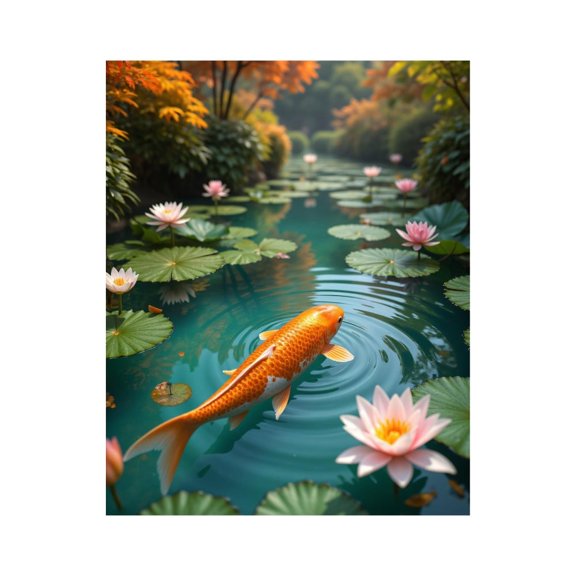 Paint by Numbers Kit for Adults, Serene Pond Koi Lily Pads Nature Paint by Numbers, Easy Paint by Numbers Kit for Adults Beginner, DIY Adult Paint by Number Kits on Canvas, Home Decor