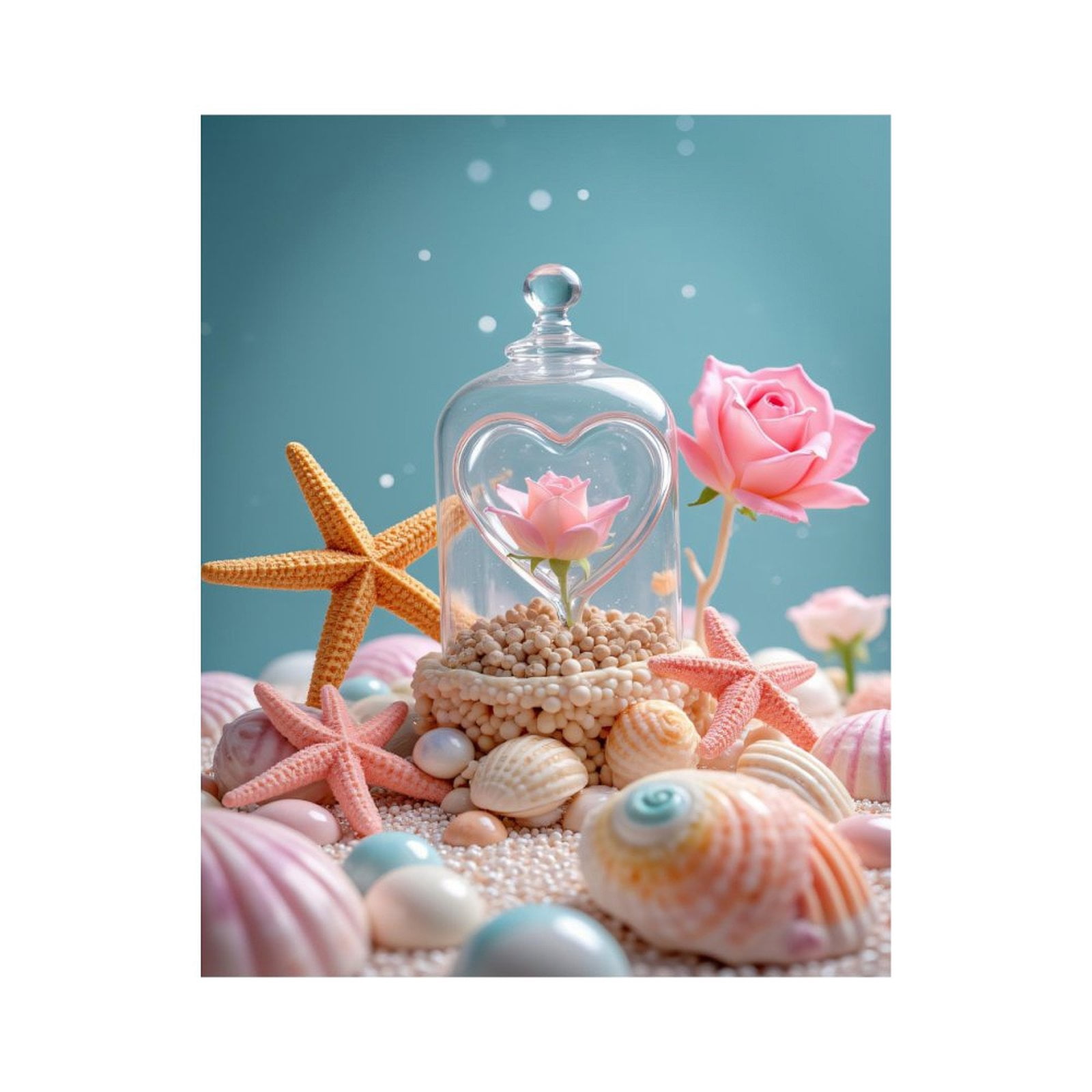 Paint by Numbers Kit for Adults, Serene Rose Beach Shells Display Paint by Numbers, Easy Paint by Numbers Kit for Adults Beginner, DIY Adult Paint by Number Kits on Canvas, 12x16in Home Decor