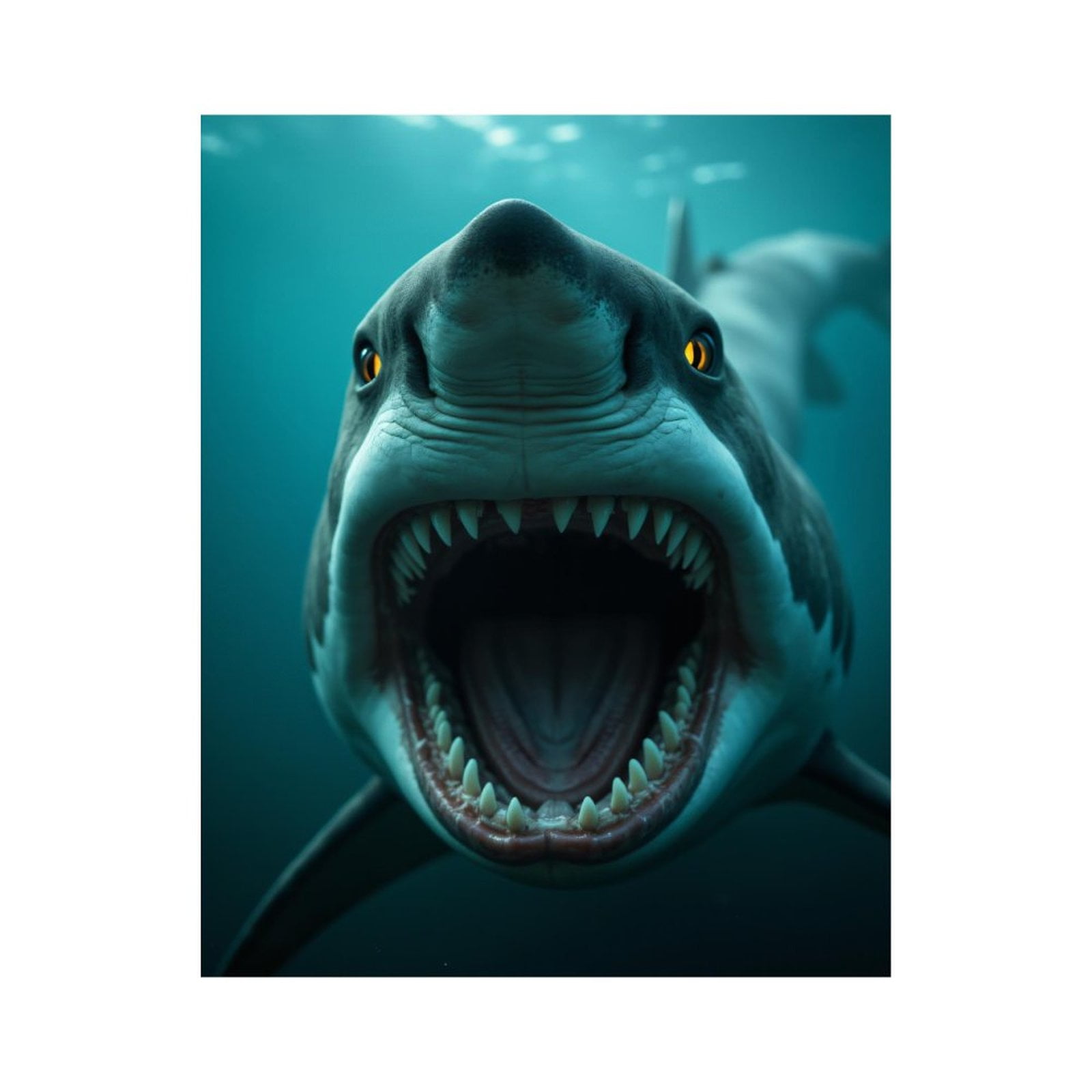 Paint by Numbers Kit for Adults, Shark Close Up Underwater Perspective Paint by Numbers, Easy Paint by Numbers Kit for Adults Beginner, DIY Adult Paint by Number Kits on Canvas, 12x16in Home Decor