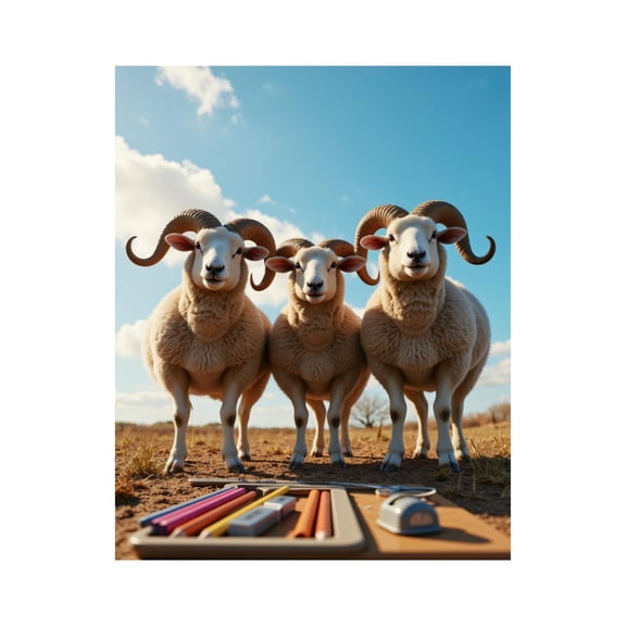 Paint by Numbers Kit for Adults, Sheep Trio Art Supplies Sky Paint by Numbers, Easy Paint by Numbers Kit for Adults Beginner, DIY Adult Paint by Number Kits on Canvas, 12x16in Home Decor