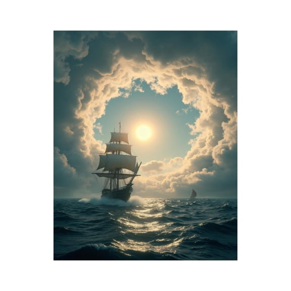 Paint by Numbers Kit for Adults, Ship Under Cloudy Sky Paint by Numbers, Easy Paint by Numbers Kit for Adults Beginner, DIY Adult Paint by Number Kits on Canvas, 12x16in Home Decor