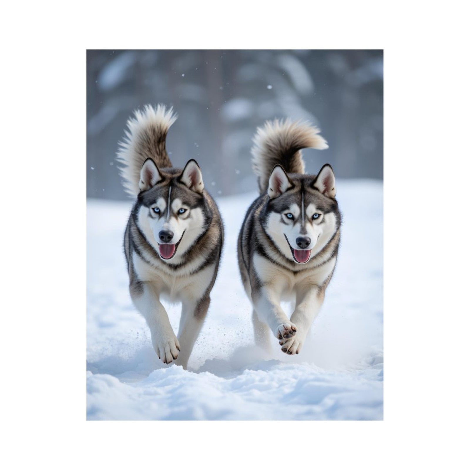 Paint by Numbers Kit for Adults, Siberian Huskies Running Winter Snow Paint by Numbers, Easy Paint by Numbers Kit for Adults Beginner, DIY Adult Paint by Number Kits on Canvas, Home Decor