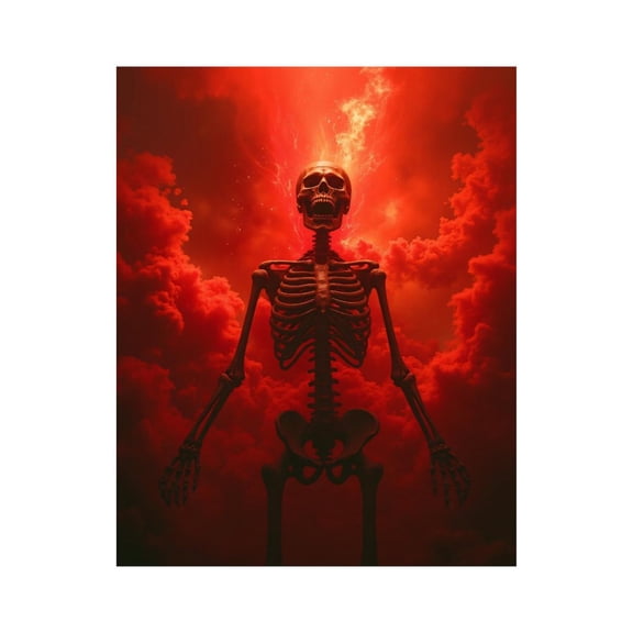 Paint by Numbers Kit for Adults, Skeleton Erupting Red Clouds Paint by Numbers, Easy Paint by Numbers Kit for Adults Beginner, DIY Adult Paint by Number Kits on Canvas, Home Decor