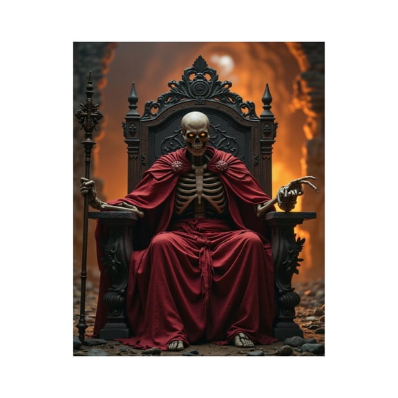 Paint by Numbers Kit for Adults, Skeleton King Throne Dark Fantasy Paint by Numbers, Easy Paint by Numbers Kit for Adults Beginner, DIY Adult Paint by Number Kits on Canvas, 12x16in Home Decor