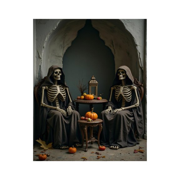 Paint by Numbers Kit for Adults, Skeletons Autumn Decor Lantern Pumpkins Paint by Numbers, Easy Paint by Numbers Kit for Adults Beginner, DIY Adult Paint by Number Kits on Canvas, 12x16in Home Decor